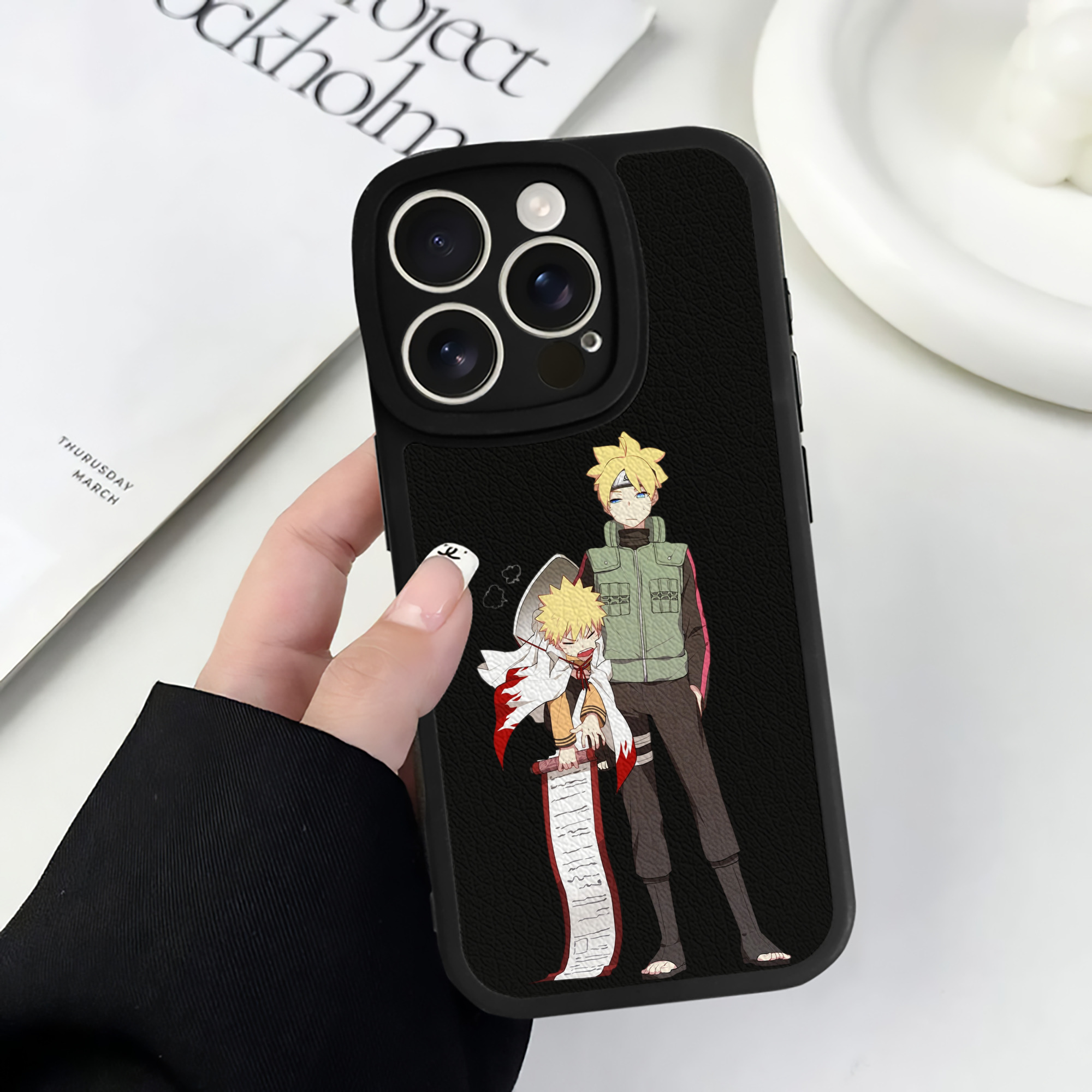 （画像用） NARUTO -ナルト- 波風 ミナト Namikaze Minato 【iPhone 16シリーズ対応】シリコンスマホケース（レザー調） 材質：シリコン
